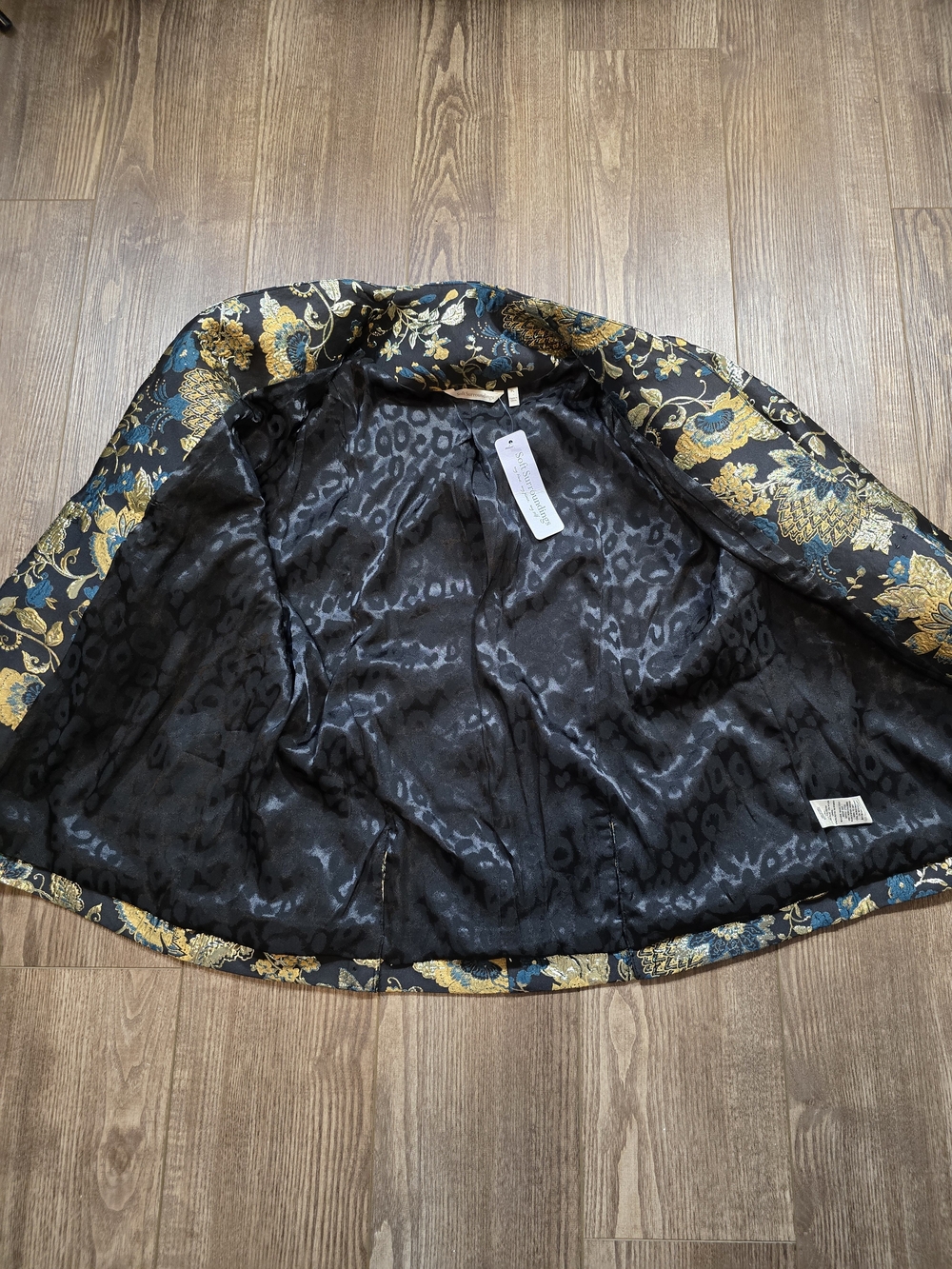 SOFT SURROUNDINGS Jacket Womens PL Black Floral VIOLA Jacquard Blazer Whimsigoth - Picture 10 of 10